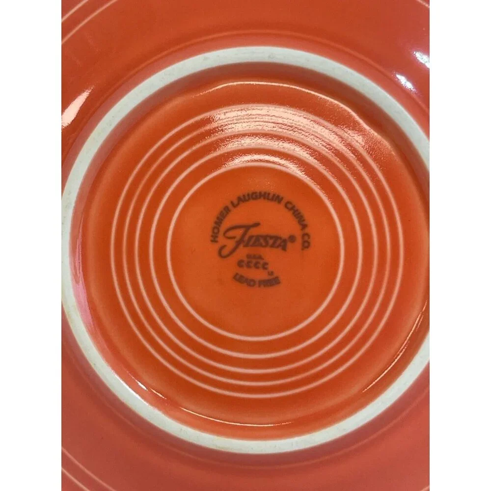 Homer Laughlin China Co Fiestaware Poppy Orange Dessert Plate Round‎ Lead Free